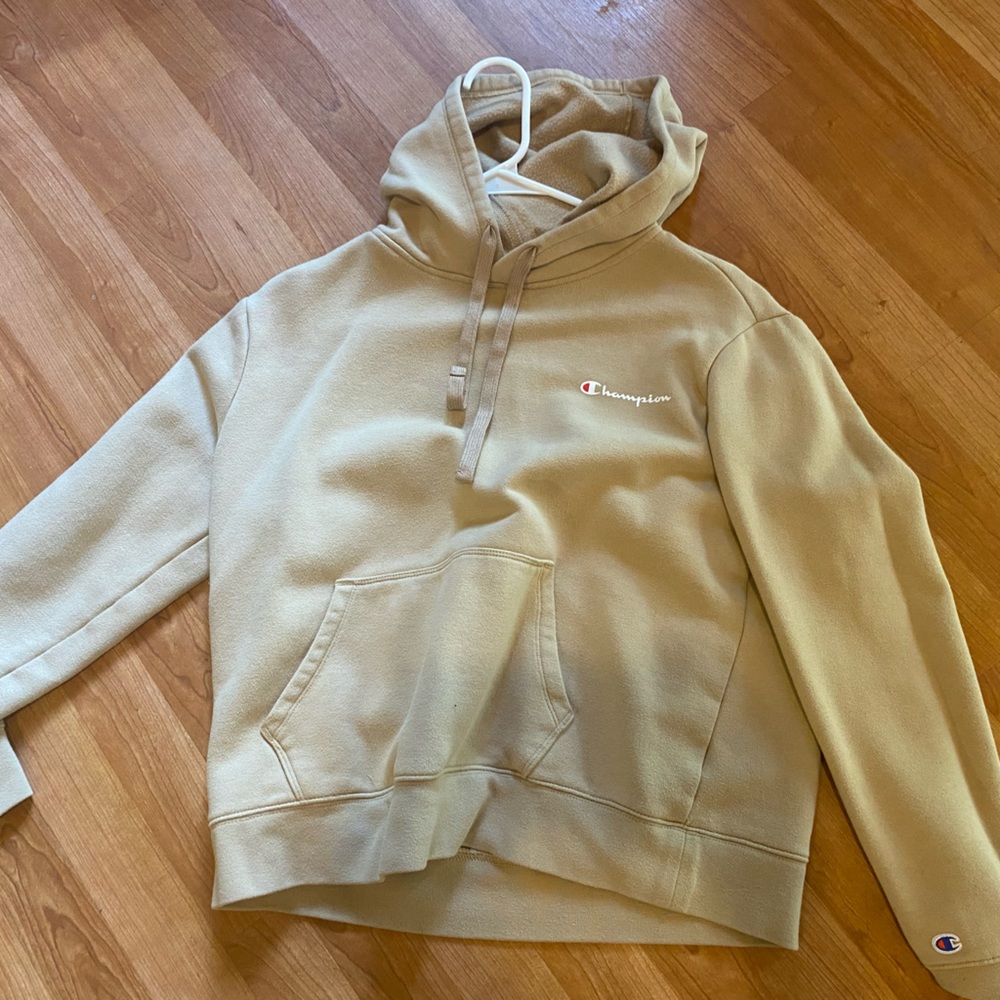 tan champion hoodie